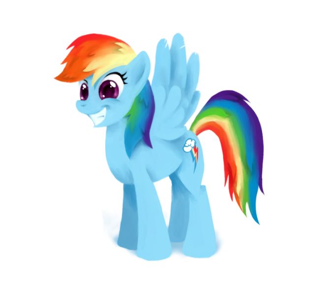 Size: 800x709 | Tagged: safe, artist:distoorted, derpibooru import, rainbow dash, pegasus, pony, backwards cutie mark, female, grin, mare, simple background, smiling, solo, transparent background