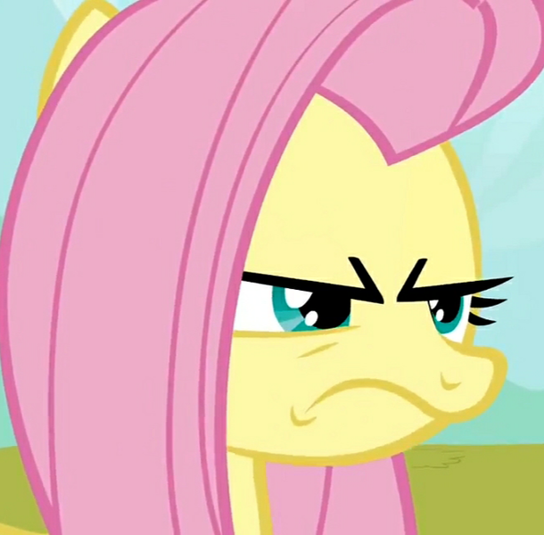 Size: 659x648 | Tagged: cropped, derpibooru import, episode needed, fluttershy, frown, peeved, safe, screencap, solo