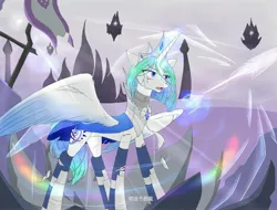 Size: 4096x3112 | Tagged: alicorn, alicorn oc, artist:白乌鸦之翼, crystal pony, derpibooru import, horn, oc, safe, wings