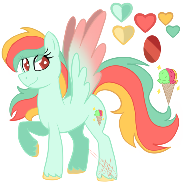 Size: 2000x2000 | Tagged: safe, artist:chelseawest, derpibooru import, oc, oc:rainbow sherbet, pegasus, pony, colored wings, colored wingtips, female, high res, mare, simple background, solo, transparent background, wings