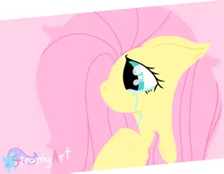 Size: 2479x1920 | Tagged: safe, artist:phenioxflame, derpibooru import, fluttershy, pegasus, pony, crying, digital art, minimalist, modern art, solo, watermark