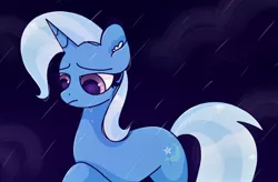 Size: 1280x840 | Tagged: safe, artist:plethxra, derpibooru import, trixie, pony, crying, rain, solo