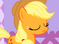 Size: 720x540 | Tagged: safe, derpibooru import, edit, edited screencap, editor:hotkinkajou, screencap, applejack, earth pony, human, pony, suited for success, animated, behaving like a cat, blinking, chin scratch, cowboy hat, cute, disembodied hand, female, gif, hand, hat, jackabetes, mare, petting, scratching, solo focus