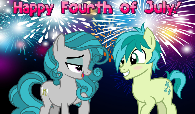 Size: 2064x1204 | Tagged: 4th of july, artist:cheezedoodle96, blushing, derpibooru import, edit, eye contact, fake cutie mark, female, fireworks, holiday, idw, looking at each other, male, night, raised hoof, safe, sandbar, shipping, straight, swiftbar, swift foot
