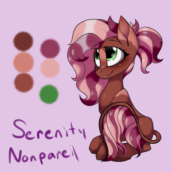 Size: 3333x3333 | Tagged: safe, artist:lux-arume, derpibooru import, oc, oc:serenity nonpareil, unofficial characters only, earth pony, hybrid, pony, fangs, female, mare, solo