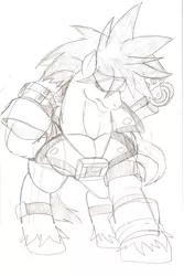 Size: 853x1280 | Tagged: safe, artist:droll3, derpibooru import, ponified, earth pony, pony, crossover, guilty gear, monochrome, simple background, sketch, sol badguy, steel, traditional art, white background, xrd