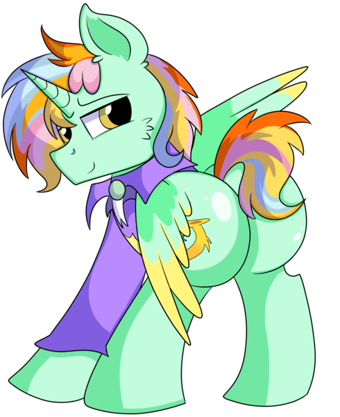 Size: 5000x6121 | Tagged: safe, artist:rainbowtashie, author:bigonionbean, derpibooru import, cheerilee, ms. harshwhinny, spitfire, trixie, oc, oc:princess sincere scholar, alicorn, pony, alicorn oc, alicorn princess, butt, clothes, commissioner:bigonionbean, cutie mark, extra thicc, flank, fusion, fusion:princess sincere scholar, horn, male, plot, rule 63, seductive pose, simple background, stallion, thicc ass, transparent background, wings