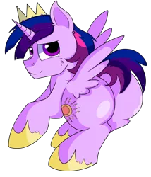 Size: 5300x6200 | Tagged: safe, artist:rainbowtashie, author:bigonionbean, derpibooru import, princess celestia, twilight sparkle, twilight sparkle (alicorn), oc, oc:princess morning star, alicorn, pony, alicorn oc, alicorn princess, butt, commissioner:bigonionbean, crown, cutie mark, extra thicc, flank, fusion, fusion:princess morning star, horn, jewelry, male, plot, regalia, rule 63, simple background, stallion, thicc ass, transparent background, wings