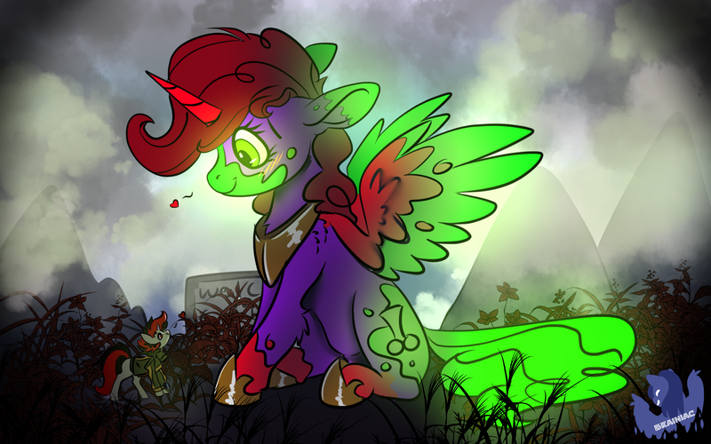 Size: 1920x1200 | Tagged: alicorn, artist:brainiac, derpibooru import, fallout equestria, fallout equestria: project horizons, fanfic art, glow, oc, oc:blackjack, oc:nuclear sparkle, radioactive, radioactive waste, safe