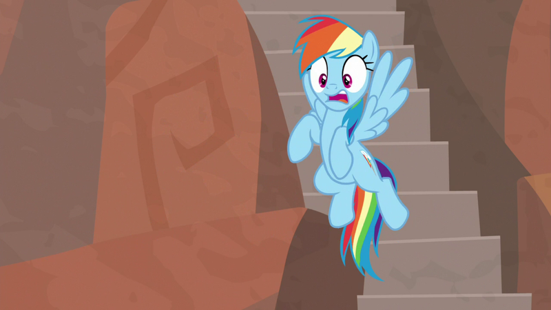 Size: 1920x1080 | Tagged: safe, derpibooru import, screencap, rainbow dash, pegasus, pony, daring doubt, solo