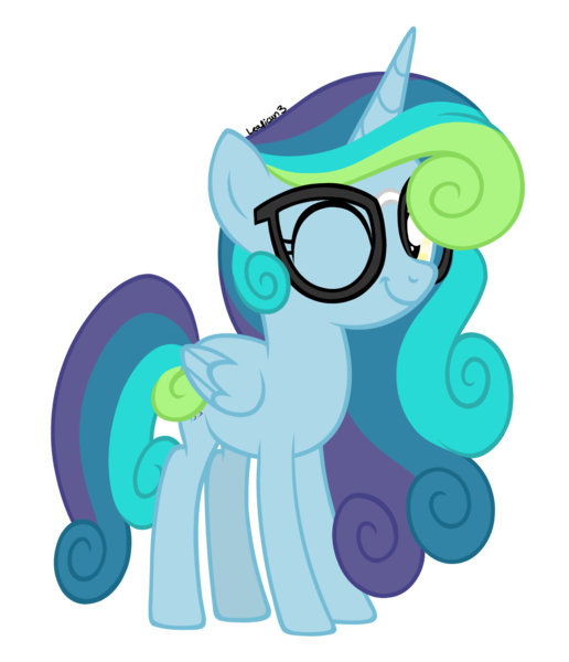 Size: 1290x1499 | Tagged: safe, alternate version, artist:leaficun3, derpibooru import, oc, oc:everfree, pony, unicorn, female, glasses, one eye closed, simple background, solo, teenager, transparent background, wink