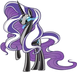 Size: 6500x6127 | Tagged: suggestive, artist:severity-gray, derpibooru import, nightmare rarity, latex pony, original species, rubber pony, unicorn, cutie mark, drool, horn, latex, latex skin, mouth, rubber, sharp teeth, shiny, simple background, solo, tail, teeth, transparent background