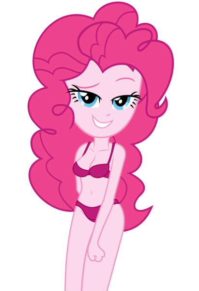 Size: 6094x8906 | Tagged: suggestive, artist:alandssparkle, derpibooru import, edit, vector edit, pinkie pie, equestria girls, mirror magic, spoiler:eqg specials, absurd resolution, bedroom eyes, belly button, bra, breasts, clothes, female, looking at you, panties, pink underwear, simple background, solo, transparent background, underwear, vector