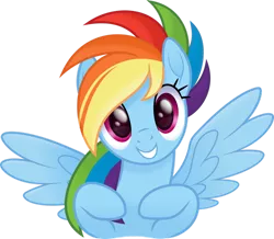 Size: 1280x1118 | Tagged: safe, artist:negatif22, derpibooru import, rainbow dash, pegasus, pony, my little pony: pony life, .svg available, bust, cute, dashabetes, female, g4.5 to g4, looking at you, mare, portrait, simple background, smiling, solo, spread wings, transparent background, vector, wings