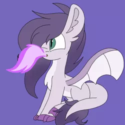 Size: 1378x1378 | Tagged: safe, artist:circuspaparazzi5678, derpibooru import, oc, oc:amethyst, dracony, dragon, hybrid, pony, claws, dragon wings, fire, parent:rarity, parent:spike, solo, wings