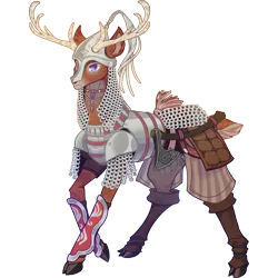 Size: 3073x3073 | Tagged: armor, artist:sitaart, axe, blue eyes, chainmail, clothes, deer, derpibooru import, dungeons and dragons, fantasy class, hatchet, helmet, knight, male, oc, oc:quick stride, pen and paper rpg, ponyfinder, rpg, safe, simple background, transparent background, unofficial characters only, weapon