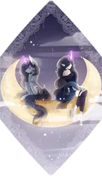 Size: 1292x2228 | Tagged: safe, artist:shiroikitten, derpibooru import, oc, oc:moonheart, human, pony, unicorn, female, horn, horned humanization, humanized, magic, mare, moon, simple background, transparent background