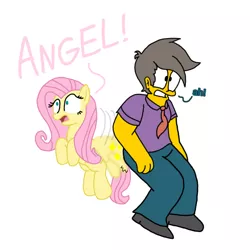 Size: 768x768 | Tagged: artist needed, crack shipping, crossover, crossover shipping, derpibooru import, fluttershy, human, my little pony, pegasus, safe, seymour skinner, shipping, spanking, the simpsons, wings, wingspank