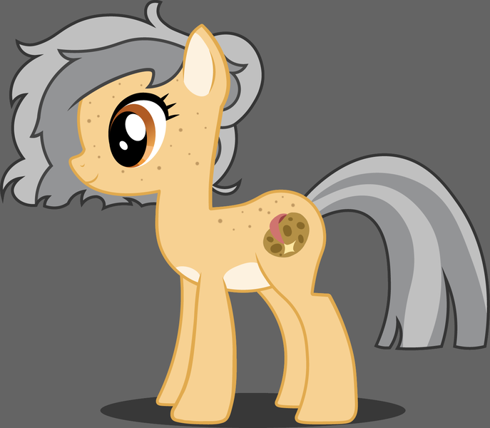 Size: 1427x1247 | Tagged: safe, artist:hazy_reply, derpibooru import, oc, oc:reon letaviio, unofficial characters only, earth pony, pony, coat markings, female, freckles, gray background, mare, show accurate, side view, simple background, solo, vector