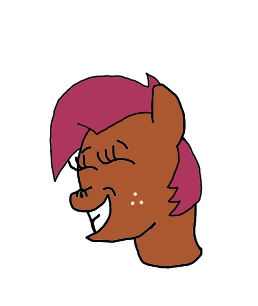 Size: 676x800 | Tagged: safe, artist:whistle blossom, deleted from derpibooru, derpibooru import, part of a set, babs seed, earth pony, pony, adorababs, autodesk sketchbook, bust, cute, digital art, excited, eyes closed, female, filly, foal, freckles, grin, head only, simple background, smiling, solo, white background