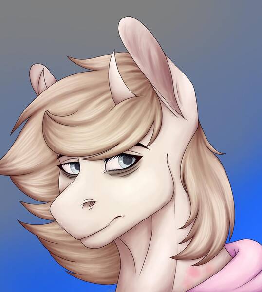 Size: 1080x1204 | Tagged: safe, artist:ash_helz, derpibooru import, oc, unofficial characters only, bicorn, pony, abstract background, bags under eyes, bust, clothes, horn, multiple horns, solo