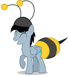 Size: 1920x2185 | Tagged: safe, artist:egstudios93, derpibooru import, oc, oc:eg, unofficial characters only, pegasus, pony, animal costume, bee costume, clothes, costume, male, simple background, solo, stallion, transparent background