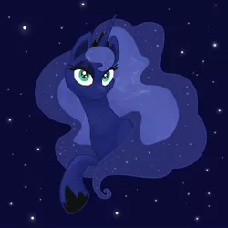 Size: 2048x2048 | Tagged: alicorn, artist:pfeffaroo, artist:pfeffaroo_art, derpibooru import, female, mare, night, princess luna, safe, solo, starry night