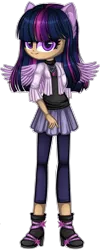 Size: 1280x3214 | Tagged: artist:fantarianna, boots, clothes, derpibooru import, eared humanization, human, humanized, jewelry, looking at you, necklace, safe, shoes, simple background, solo, transparent background, twilight sparkle, winged humanization, wings