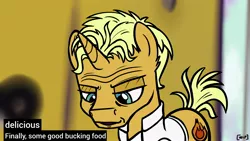 Size: 3840x2160 | Tagged: safe, artist:pirill, derpibooru import, unicorn, finally some good fucking food, gordon ramsay, meme, ponified meme, solo, vulgar