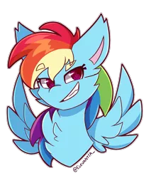 Size: 1650x2000 | Tagged: safe, artist:elevantia, derpibooru import, rainbow dash, pony, bust, portrait, simple background, solo, transparent background