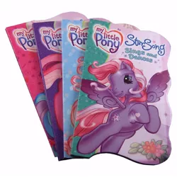 Size: 400x400 | Tagged: board book, book, cheerilee (g3), cheerilee's flower garden, cute, derpibooru import, g3, official, photographer:absol, pinkie pie (g3), pinkie pie throws a party, safe, simple background, starsawwwng, starsong, starsong sings and dances, toola roola, toola roola paints a picture, white background