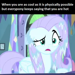 Size: 494x493 | Tagged: ail-icorn, cool, derpibooru import, edit, edited screencap, editor:fluttershyisnot adoormat, fluttershy, frozen, meme, raised eyebrow, safe, screencap, spoiler:interseason shorts