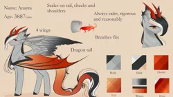 Size: 1080x609 | Tagged: safe, artist:chrystal_company, derpibooru import, oc, unofficial characters only, dracony, dragon, hybrid, pony, bust, colored hooves, fire, fire breath, horns, reference sheet, wings