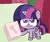 Size: 554x463 | Tagged: safe, derpibooru import, screencap, twilight sparkle, twilight sparkle (alicorn), alicorn, pony, badge of shame, my little pony: pony life, spoiler:pony life s01e10, confident, cropped, instructions, looking at you, smiling, solo