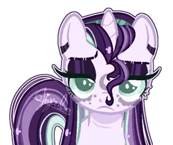 Size: 576x484 | Tagged: safe, artist:6-fingers-lover, derpibooru import, oc, oc:lucy moonrock, pony, unicorn, female, magical lesbian spawn, mare, offspring, parent:maud pie, parent:starlight glimmer, parents:starmaud, simple background, solo, transparent background