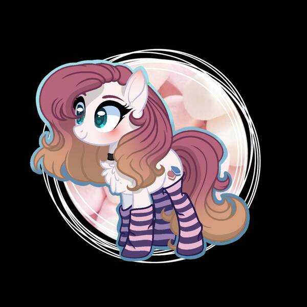 Size: 1144x1144 | Tagged: safe, artist:staricy097, derpibooru import, oc, earth pony, pony, chest fluff, clothes, female, mare, socks, solo, striped socks