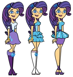 Size: 1280x1346 | Tagged: safe, artist:allie77271, derpibooru import, rarity, equestria girls, boots, clothes, crossover, dress, female, hair ornament, high heel boots, high heels, pencil skirt, shoes, simple background, skirt, standing, style emulation, total drama, total drama island, transparent background