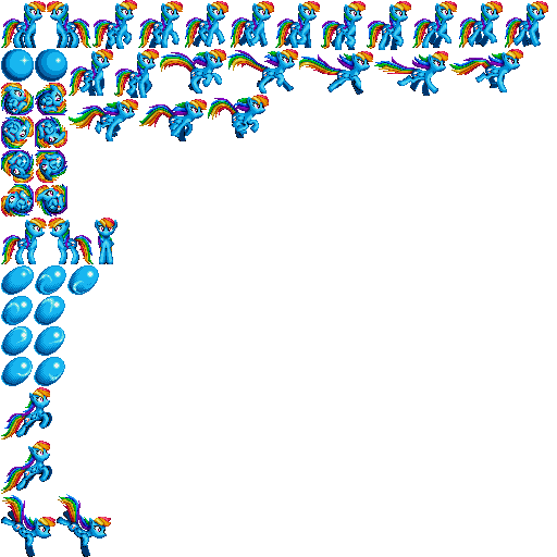 Size: 512x512 | Tagged: safe, derpibooru import, rainbow dash, pegasus, pony, ball, female, image, jumping, mare, pixel art, png, rainball, rolling, running, simple background, solo, sonic mania, sonic the hedgehog, sonic the hedgehog (series), spin dash, sprite, sprite sheet, transparent background, video game, walking