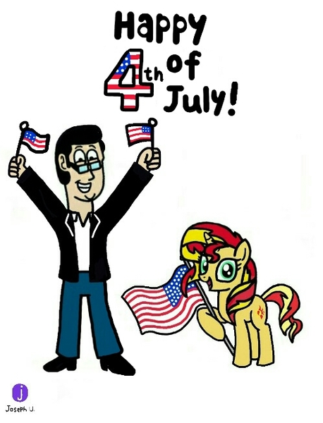 Size: 498x653 | Tagged: safe, artist:josephurrutia, banned from derpibooru, deleted from derpibooru, derpibooru import, sunset shimmer, human, pony, unicorn, 4th of july, american flag, holiday, image, independence day, jpeg