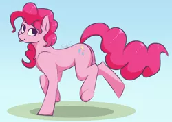 Size: 1244x884 | Tagged: safe, artist:renderpoint, derpibooru import, pinkie pie, earth pony, pony, :p, chest fluff, cute, diapinkes, female, gradient background, leg fluff, mare, solo, tongue out