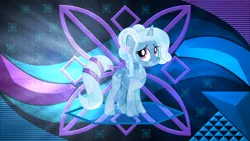 Size: 3840x2160 | Tagged: safe, artist:laszlvfx, artist:tzolkine, derpibooru import, edit, trixie, crystal pony, pony, crystallized, solo, wallpaper, wallpaper edit