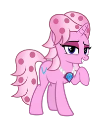 Size: 2652x2962 | Tagged: safe, artist:chomakony, derpibooru import, oc, oc:ms. pearlace, unofficial characters only, pony, unicorn, bedroom eyes, blue eyes, diamond, female, horn, jewelry, lidded eyes, looking at you, mare, necklace, one hoof raised, pearl, pearl necklace, raised hoof, simple background, smiling, solo, transparent background, unicorn oc