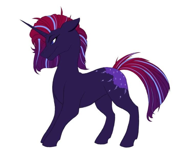 Size: 4087x3223 | Tagged: safe, artist:theheioslair, derpibooru import, oc, oc:storm, unofficial characters only, pony, unicorn, female, horn, magical lesbian spawn, mare, next generation, offspring, parent:tempest shadow, parent:twilight sparkle, parents:tempestlight, simple background, solo, transparent background, unicorn oc