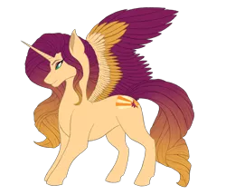 Size: 4177x3589 | Tagged: safe, artist:theheioslair, derpibooru import, oc, oc:dawn, unofficial characters only, alicorn, pony, alicorn oc, female, horn, magical lesbian spawn, mare, next generation, offspring, parent:sunset shimmer, parent:twilight sparkle, parents:sunsetsparkle, simple background, solo, transparent background, wings