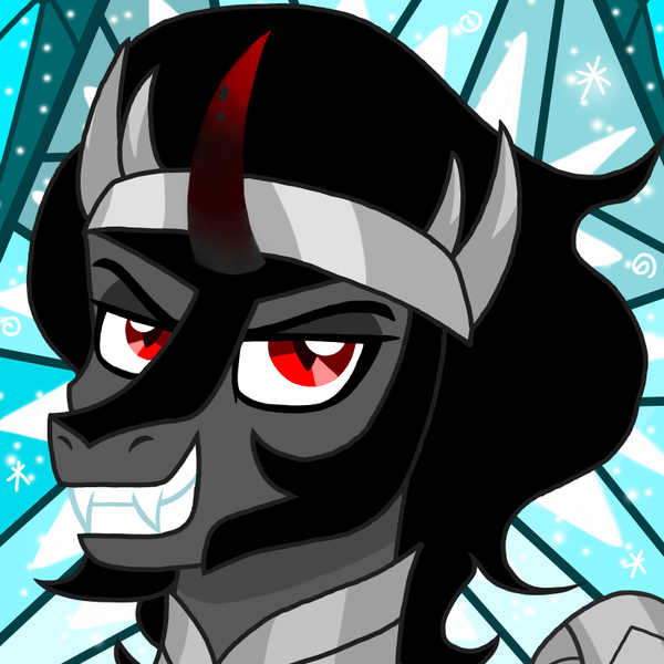 Size: 800x800 | Tagged: artist:katya, crystal castle, crystal empire, derpibooru import, king sombra, safe, solo, throne