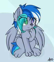 Size: 700x807 | Tagged: artist needed, safe, derpibooru import, oc, oc:star shine, pegasus, pony, wolf, wolf pony, adoracute, heterochromia, solo