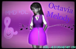 Size: 2592x1689 | Tagged: safe, artist:osiel-alex, derpibooru import, octavia melody, equestria girls, 3d, bowtie, clothes, female, mmd, open mouth, shirt, skirt, solo, vest