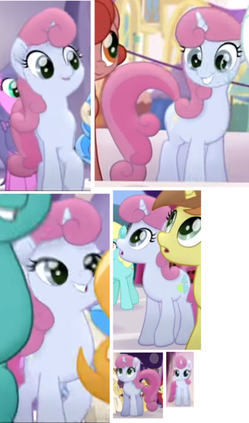 Size: 379x642 | Tagged: safe, derpibooru import, screencap, bunny moon, cantaloupe (character), cornsilk, granny smith, nougat praliné, unnamed character, unnamed pony, earth pony, pony, unicorn, my little pony: the movie, background pony, collage, cropped, different cutie marks, female, mare, we got this together