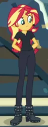 Size: 176x456 | Tagged: safe, derpibooru import, screencap, sunset shimmer, all the world's off stage, equestria girls, equestria girls series, cropped, director shimmer, female, solo