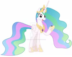 Size: 1600x1274 | Tagged: safe, artist:frownfactory, artist:princesslunayay, derpibooru import, princess celestia, alicorn, pony, deviantart, deviantart watermark, female, giant alicorn, giant pony, giant/tiny, giantess, giantlestia, helicopter, hoof shoes, jewelry, macro, macro/micro, mare, micro, necklace, obtrusive watermark, regalia, simple background, size difference, solo, tiny, watermark, white background